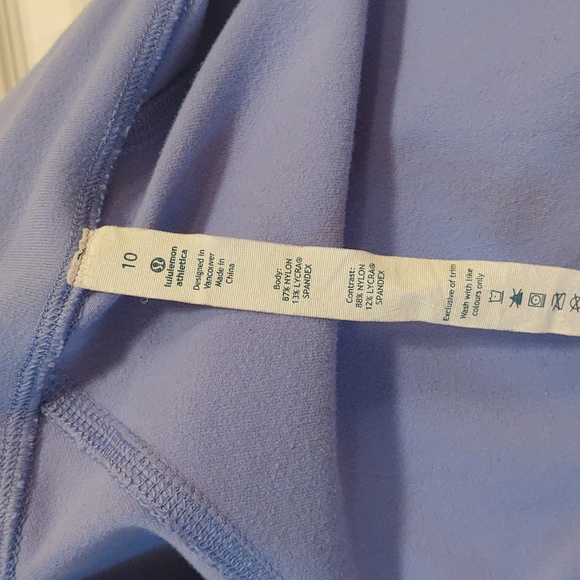 Lululemon Full Zip Jacket (Size 10) Periwinkle Sweatshirt No Hood - Picture 7 of 8